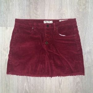 Indigo Rein Maroon Cordaroy Skirt